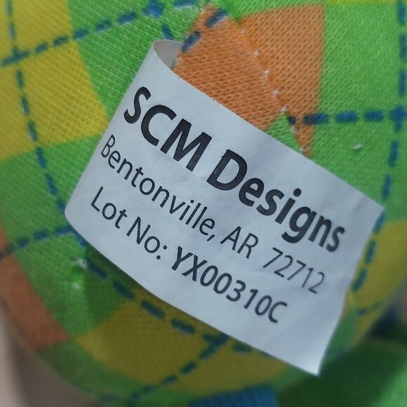 SCM Designs Knit Sock Frog Yellow Blue Stuffed Animal Plush Polka Dots 2011 - Picture 9 of 12